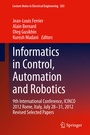 Cover: Informatics in Control, Automation and Robotics - Springer