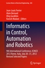 Cover: Informatics in Control, Automation and Robotics - Springer