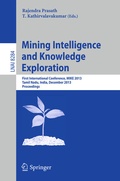Cover: Mining Intelligence and Knowledge Exploration - Springer
