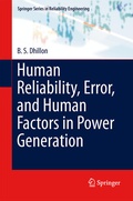 Cover: Human Reliability, Error, and Human Factors in Power Generation - Springer