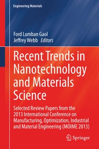 Enlarge image Cover: Recent Trends in Nanotechnology and Materials Science - Springer