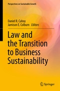 Cover: Law and the Transition to Business Sustainability - Springer