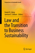 Cover: Law and the Transition to Business Sustainability - Springer