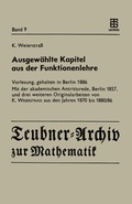 Cover: Ausgew&auml;hlte Kapitel aus der Funktionenlehre - Vieweg+Teubner Verlag