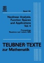 Cover: Nonlinear Analysis, Function Spaces and Applications Vol. 4 - Vieweg+Teubner Verlag