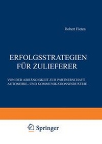 Abbildung von: Erfolgsstrategien für Zulieferer - Springer Gabler