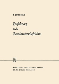 Abbildung von: Einführung in die Betriebswirtschaftslehre - Springer Gabler
