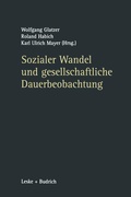 Cover: Sozialer Wandel und gesellschaftliche Dauerbeobachtung - VS Verlag f&uuml;r Sozialwissenschaften