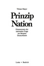 Cover: Prinzip Nation - VS Verlag für Sozialwissenschaften