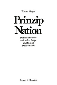 Enlarge image Cover: Prinzip Nation - VS Verlag für Sozialwissenschaften