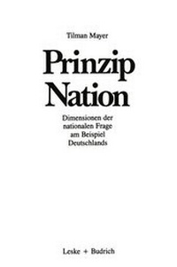 Enlarge image Cover: Prinzip Nation - VS Verlag für Sozialwissenschaften