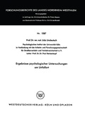Cover: Ergebnisse psychologischer Untersuchungen am Unfallort - VS Verlag f&uuml;r Sozialwissenschaften