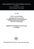 Cover: Ergebnisse psychologischer Untersuchungen am Unfallort - VS Verlag f&uuml;r Sozialwissenschaften