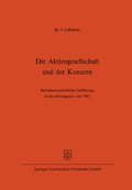 Cover: Die Aktiengesellschaft und der Konzern - Springer Gabler