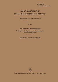 Abbildung von: Einkommen und Textilverbrauch - VS Verlag für Sozialwissenschaften