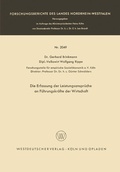 Cover: Die Erfassung der Leistungsanspr&uuml;che an F&uuml;hrungskr&auml;fte der Wirtschaft - VS Verlag f&uuml;r Sozialwissenschaften