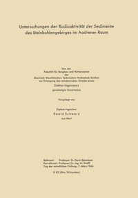 Abbildung von: Untersuchungen der Radioaktivität der Sedimente des Steinkohlengebirges im Aachener Raum - VS Verlag für Sozialwissenschaften