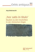 Cover: "Hoc satis in titulo " - Aschendorff