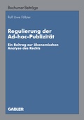 Cover: Regulierung der Ad-hoc-Publizit&auml;t - Springer Gabler