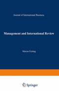 Cover: Management and International Review - Springer Gabler