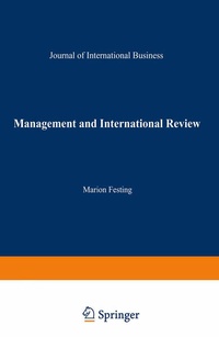 Enlarge image Cover: Management and International Review - Springer Gabler