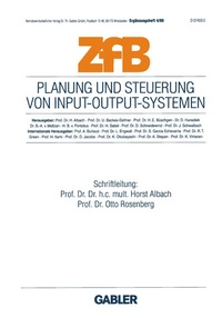 Enlarge image Cover: Planung und Steuerung von Input-Output-Systemen - Springer Gabler