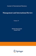 Cover: Management International Review - Springer Gabler