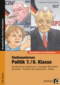 Cover: Stationenlernen Politik 7./8. Klasse - Persen Verlag in der AAP Lehrerwelt GmbH