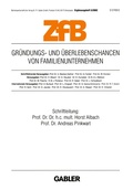 Cover: Gr&uuml;ndungs- und &Uuml;berlebenschancen von Familienunternehmen - Springer Gabler