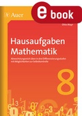 Cover: Hausaufgaben Mathematik Klasse 8 - Auer Verlag in der AAP Lehrerwelt GmbH