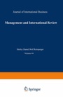 Cover: Management and International Review - Springer Gabler