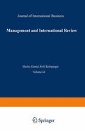 Cover: Management and International Review - Springer Gabler