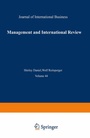 Cover: Management and International Review - Springer Gabler