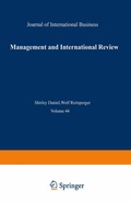 Cover: Management and International Review - Springer Gabler