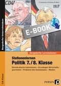 Cover: Stationenlernen Politik 7./8. Klasse - Persen Verlag in der AAP Lehrerwelt GmbH