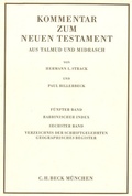 Cover: Kommentar zum Neuen Testament aus Talmud und Midrasch Bd. 5/6: Rabbinischer Index, Verzeichnis der Schriftgelehrten, geographisches Register - C.H.BECK