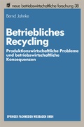 Cover: Betriebliches Recycling - Springer Gabler