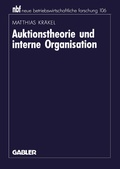 Cover: Auktionstheorie und interne Organisation - Springer Gabler