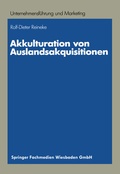 Cover: Akkulturation von Auslandsakquisitionen - Springer Gabler