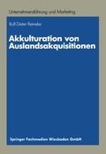 Cover: Akkulturation von Auslandsakquisitionen - Springer Gabler