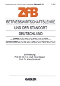 Cover: Betriebswirtschaftslehre und der Standort Deutschland - Springer Gabler