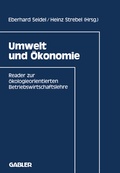 Cover: Umwelt und &Ouml;konomie - Springer Gabler