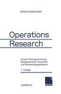 Enlarge image Cover: Operations Research - Springer Gabler