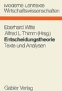 Cover: Entscheidungstheorie - Springer Gabler