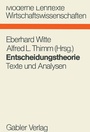 Cover: Entscheidungstheorie - Springer Gabler
