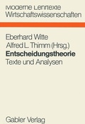 Cover: Entscheidungstheorie - Springer Gabler