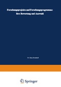 Cover: Forschungsprojekte und Forschungsprogramme - Springer Gabler