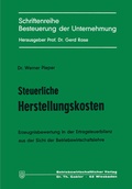 Cover: Steuerliche Herstellungskosten - Springer Gabler