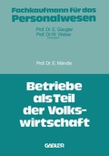 Cover: Betriebe als Teil der Volkswirtschaft - Springer Gabler