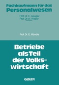 Cover: Betriebe als Teil der Volkswirtschaft - Springer Gabler